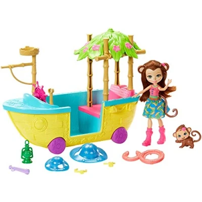 Imagen de Enchantimals Barco de la Selva Mágica con Muñeca Merit Monkey (Mattel GFN58) , color/modelo surtido