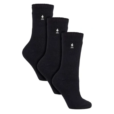 Imagen de HEAT HOLDERS 3 Pares Invierno Cálido Termicos Calcetines para Mujer Forrado Polar (37 42, Negro)