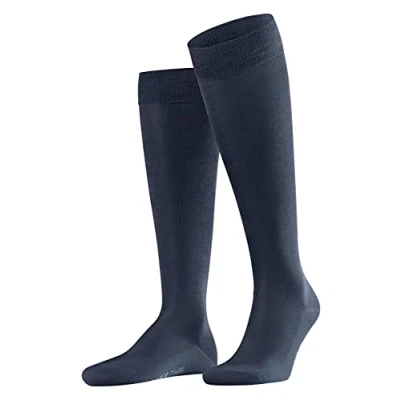 Imagen de FALKE Tiago M Kh algodón fil d&#039;Écosse sostenible lisos 1 par, Calcetines largos Hombre, Azul Space Blue 6116, 41 42