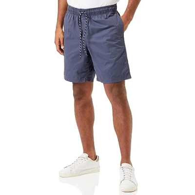 Imagen de Amazon Essentials Pantalones Cortos Para Caminar Con 20 cm De Pernera Cordón Ajuste y Corte Holgado (Disponibles En Tallas Grandes) Hombre, Azul Marino, L