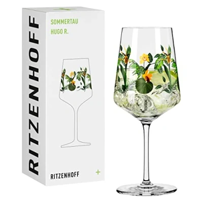 Imagen de Ritzenhoff 2931016 Copa Hugo 500 ml de aperitivo Serie rocío verano Motivo 16 con orquídea colores Made in Germany