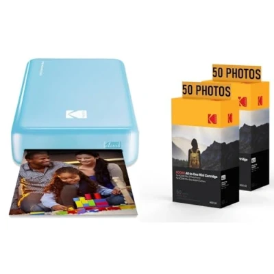 Imagen de KODAK PM220 Lote de Impresora fotográfica para Fotos (5,4 x 8,6 cm, WiFi, Compatible con iOS y Android, Color Azul