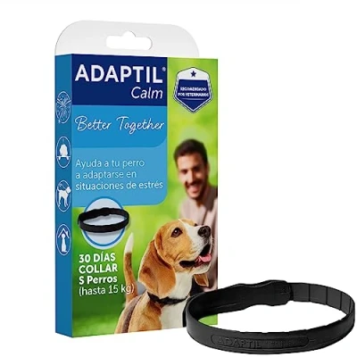 Imagen de ADAPTIL Calm Antiestrés para Perros Miedos, Ruidos Fuertes, Aprendizaje, Adopción Collar S Pequeños