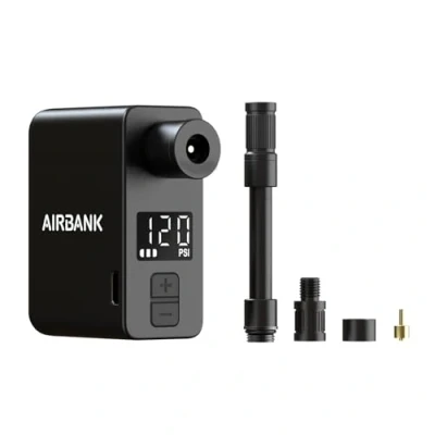 Imagen de AIRBANK Mini Bomba de Bicicleta con indicador Pocket Pro, Aire para MAX 120PSI, Apagado automático Carretera y Bolas válvula Schrader Presta