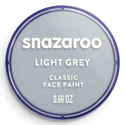 Imagen de Snazaroo Pintura facial y corporal, 18 ml, color gris claro, profesional a base de agua, pastilla aquacolor individual para adultos, niños efectos especiales