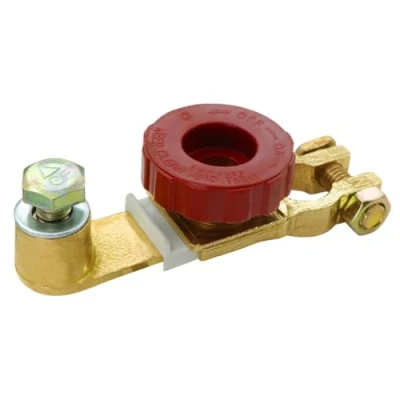 Imagen de HuaLiSiJi Desconectador de Bateria 12V 24V Corta Corriente Cortacorrientes bateria, Material cobre puro, Con botón, Adecuado para Todos los Automóviles (Rojo)