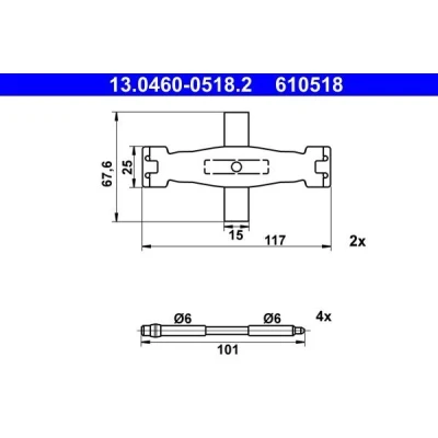 Imagen de ATE 13.0460 0518.2 Kit de accesorios, pastillas frenos AUDI: Q5, A6 C7 Avant, Berlina, PORSCHE: Macan norauto, oscaro, mister auto