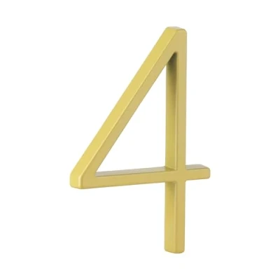 Imagen de HASWARE Número De Casa Flotante: 5 Pulgadas (12cm) Números Puertas Modernos SeñAlizacióN Para La Oficina Correos Calle (4, Dorado)