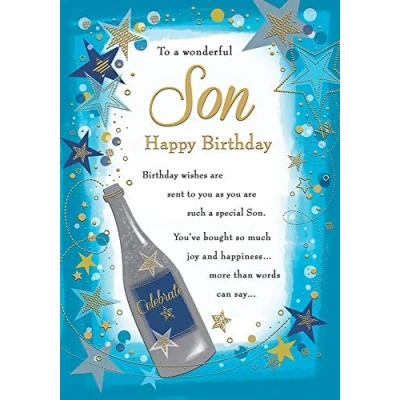 Imagen de Piccadilly Greetings Tarjeta de cumpleaños para hijo, 25,4 x 17,8 cm