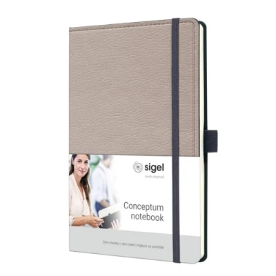 Imagen de SIGEL CO693 Conceptum Libreta, diseño Casual, cuadriculado con puntos (impresión Dot), aprox. A5, beige, tapa dura, 194 páginas
