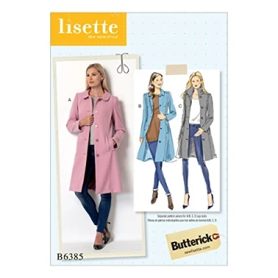 Imagen de Butterick Patterns MCCALL &#039;s 6385 A5 Patrones de Costura para Abrigo, Multicolor, tamaños 6 14