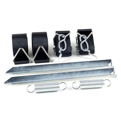 Imagen de HomeBee® Juego de toldos para Thule Omnistor, protección contra tormentas toldo y toldo, accesorios autocaravanas, 2 anclajes tierra 35 cm, correas tensoras, resortes, 1