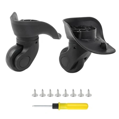 Imagen de BQLZR 11x11x4.6cm Negro DIY pl¨¢stico Izquierda y derecha giratorio equipaje maleta rueda ruedas con 4 agujeros