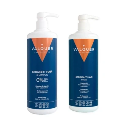Imagen de Valquer Profesional Pack champú + mascarilla efecto hielo Cabellos lisos. sin sal, siliconas, parabenos y sulfatos. 2L