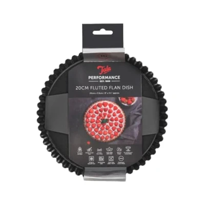 Imagen de Tala Performance Lata estriada para tarta (20 cm de diámetro, acero al carbono calibre profesional con revestimiento antiadherente Eclipse, base suelta, perfecta tartas saladas o dulces, flans, quiches postres