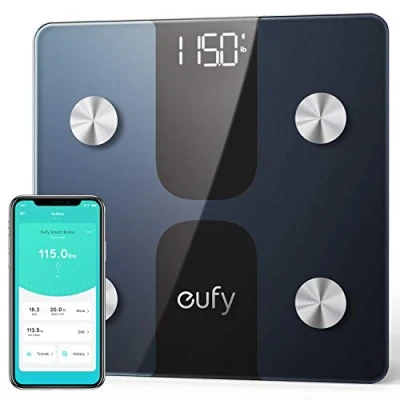 Imagen de eufy Smart Scale C1 con Bluetooth, báscula de baño digital inalámbrica medición grasa corporal, 12 mediciones, peso/grasa corporal/IMC, análisis composición corporal
