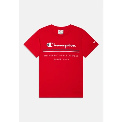 Imagen de Champion Graphic Crewneck Unisex Camiseta estampada para niños, Talla: 7 8a, Red