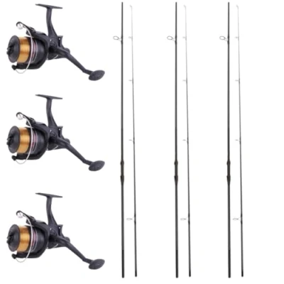 Imagen de 3 x NGT Carp Max + Runner (cañas para carpa carretes de carrera libre) Combo carpfishing