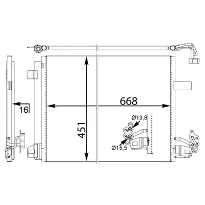 Imagen de MAHLE ORIGINAL AC 774 000S Condensador con secador 15, 16 13,7 668 VOLKSWAGEN: Multivan 5 (7HM, Transporter 5, Bus
