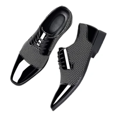Imagen de Yummsion Zapatos Formales De Negocios para Hombres,Zapatos Negros Hombre Vestir Traje,Zapatos Charol Hombre,Antideslizante,CóModo,Antiolor,FáCil Limpiar,para E Informal