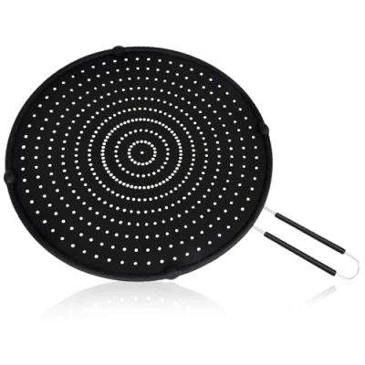 Imagen de mizikuu Protector contra Salpicaduras de Silicona para sartén, 33 cm antisalpicaduras Cocina Universal y Resistente al Calor ollas sartenes