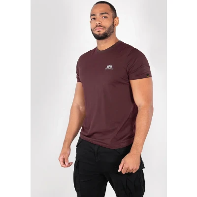 Imagen de Alpha Industries Small LOGO Camiseta estampada, Hombre, Talla: Large, Deep maroon