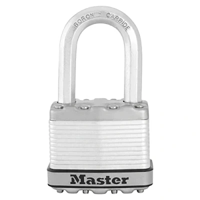 Imagen de MASTER LOCK Candado Alta Seguridad [Llaves] [Acero Laminado] [Exterior] [Archo M] M5EURDLF Ideal para Portales, Garages, Sótanos