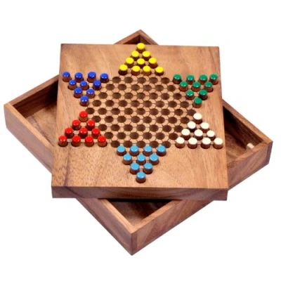 Imagen de LOGOPLAY Halma Gr. S Stern Damas Chinas Juego de Estrategia Mesa Hecho Madera Multicolor