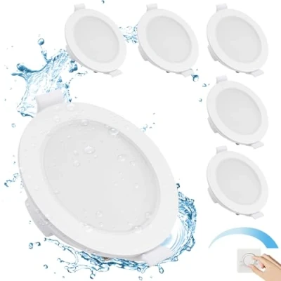 Imagen de Gr4tec Focos LED Interior Techo Empotrable, 6 x 6W Ojos de Buey Regulable Blanco Natural 4000K 400LM, Downlight IP65 Ultradelgado 35mm, Agujero φ68 80mm, Empotrables para Baño Cocina