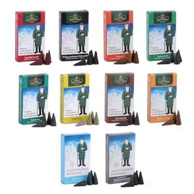 Imagen de Crottendorfer Räucherkerzen 10 x 24 unidades en juego de muestra, conos incienso tamaño M con incienso, aroma a abeto, sándalo, manzana canela y más