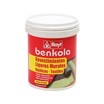Imagen de Rayt 1759 09 Benkola revestimientos ligeros: Adhesivo para papel pintado con dorso de tela sin tejer. Permite correción durante el proceso colocación. Lista al uso. 1 kg