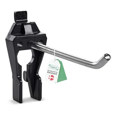 Imagen de raaco Gancho Individual 1 90 mm para Panel Perforado y Organizadores de Herramientas, Longitud mm, Ideal Martillos, Destornilladores, Alicates Más, Acero Poliacetal, Set 5