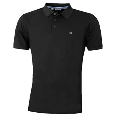 Imagen de Calvin Klein Polo de Golf con Cuello Acanalado Campus Negro XXXXL
