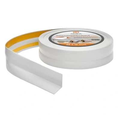 Imagen de Quest Rodapiés Flexible Autoadhesivo 25 mm x 15 Rodapié Plegable para Cocina Baño Cinta de sellado Perfil PVC Estanco Decorativo Metros Gris Claro