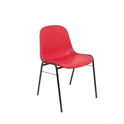 Imagen de Silla confidente ergonómica, apilable Y con estructura negra Asiento respaldo de PVC color rojo PIQUERAS CRESPO Modelo Alborea