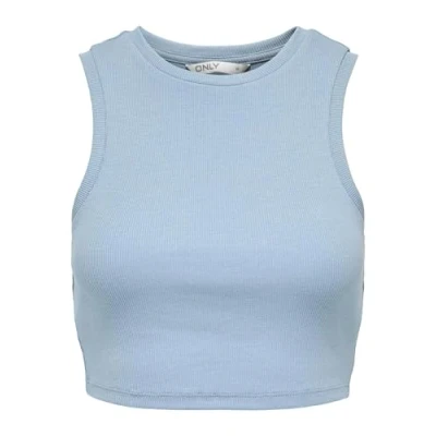 Imagen de Only Onlvilma S/L Cropped Tank Top Jrs Noos Camiseta sin Mangas, Azul, XL para Mujer
