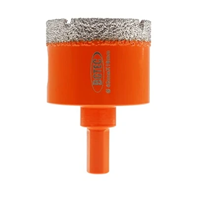 Imagen de BGTEC Juego Brocas Diamante, 45mm Triángulo Vástago Sierra Taladro Bits para Cerámica Porcelana Mármol Granito Gres Cuarzo Vacuum Brazed Broca Diamantada 65mm Longitud