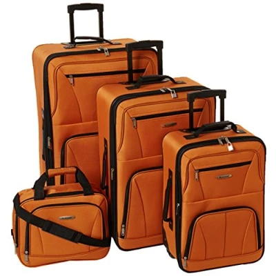 Imagen de Rockland Equipaje Journey Softside Set Vertical, Naranja, 4 Piece (14/19/24/28), Juego de Vertical