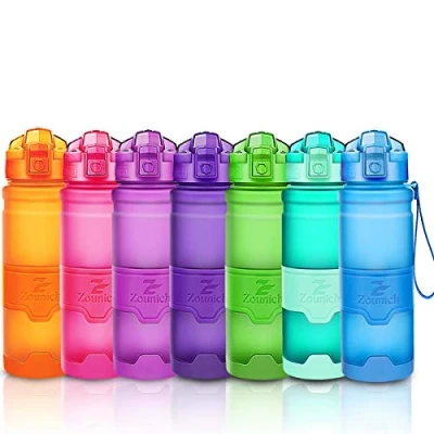 Imagen de ZOUNICH Botella Agua Deporte Botellas Niños sin BPA, Reutilizable Tritan Plástico Ecologica con Filtro, 400ml/500ml700ml/1l, Cantimploras para Gimnasio, Bicicleta, Colegio, Oficina, Viajes