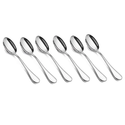 Imagen de HornTide 6 Piece Tea Spoon Set Cucharas Postre Cuchara de café mesa cubiertos acero inoxidable 5.5 Inch 14cm