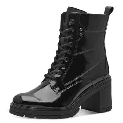 Imagen de MARCO TOZZI Botín de Mujer con Cordones 2 25284 43, Botas Moda, Patente Negra, 37 EU