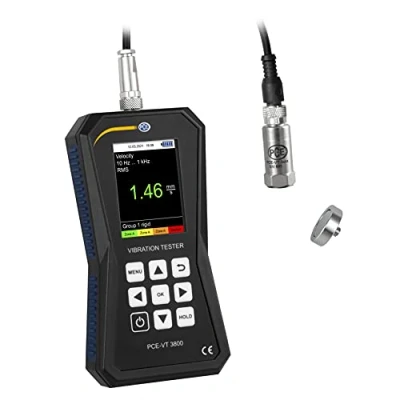 Imagen de Medidor de vibraciones PCE VT 3800 para máquinas y equipos con sensor externo conexión a PC través memoria interna micro USB