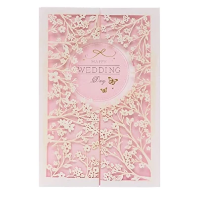 Imagen de UK Greetings Tarjeta de boda para él/ella/amigo, diseño floral recortado