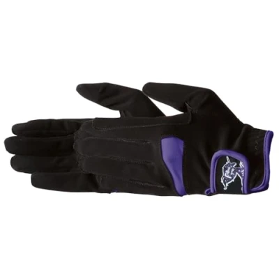 Imagen de PFIFF 102534 Unicorn Guante de equitación Infantil, Color Negro y Morado