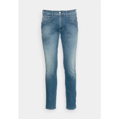 Imagen de Replay Vaqueros Hyperflex de corte slim Anbass para hombre hechos material reciclado con elástico, azul (Medium Blue 009), 28W / 32L