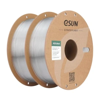 Imagen de eSUN PETG Filamento 1.75mm, de Alta Dureza, 1KG por Carrete, 2 Carretes para Impresoras 3D,Claro+Claro