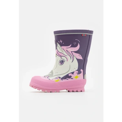 Imagen de Viking Jolly Unisex Botas de agua purple/multicoloured para niños, Talla: 36, Purple/multi coloured Zapatos