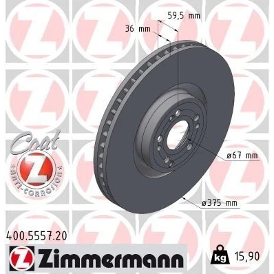 Imagen de Disco de freno ZIMMERMANN 400.5557.20