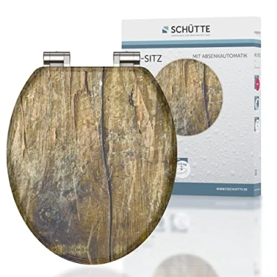 Imagen de Schütte 80124 Schüte Asiento de Inodoro (Madera MDF, Bajada automática), diseño Bosque, Motiv