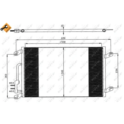 Imagen de NRF EASY FIT 35615 Condensador con junta anular 15,5 Aluminio 530